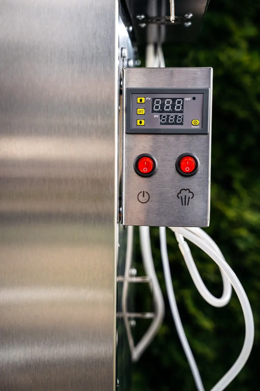 Podłączenie pary, kondensatu i okapu DREVOS Smoke Chamber 25