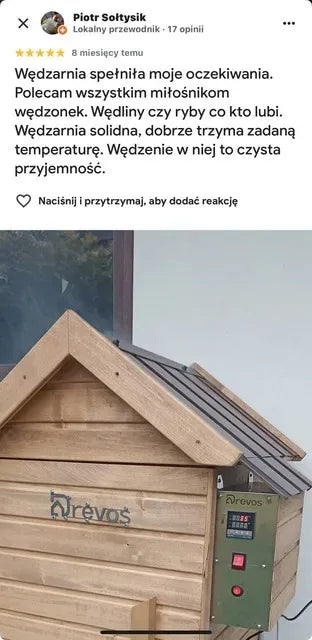 Opinia klienta DREVOS w Google: Piotr Sołtysik, ocena 5 z 5 — zrzut ekranu