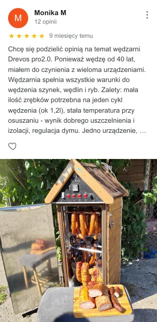 Opinia klienta DREVOS w Google: Monika M, ocena 5 z 5 — zrzut ekranu