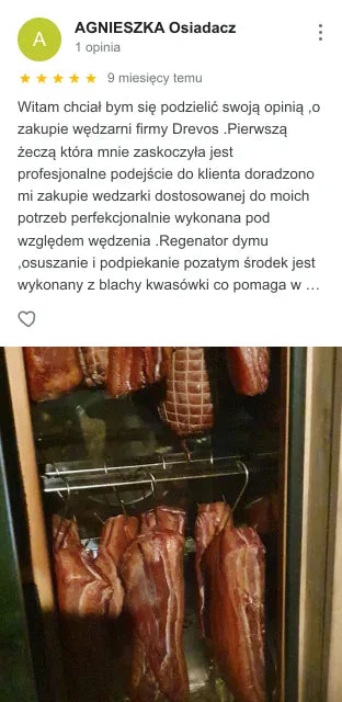 Opinia klienta DREVOS w Google: AGNIESZKA Osiadacz, ocena 5 z 5 — zrzut ekranu